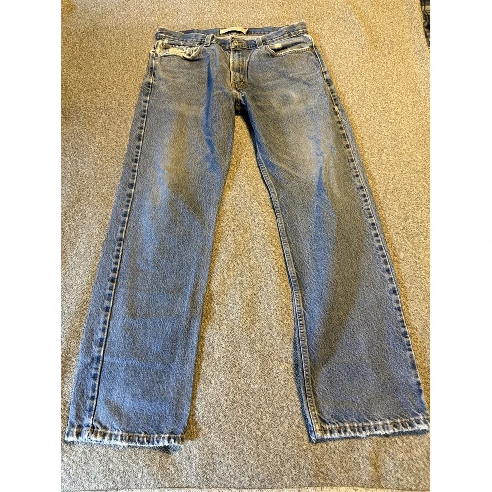 Levis 505 Jeans Adult Mens 34x32 Blue Denim Regular Fit Straight Leg